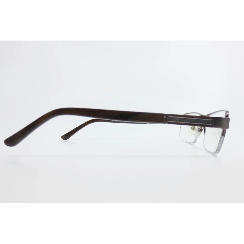 Safilo Elasta E3093 FA9 Brown Rectangular Semi Rimless Eyeglass Frames Italy